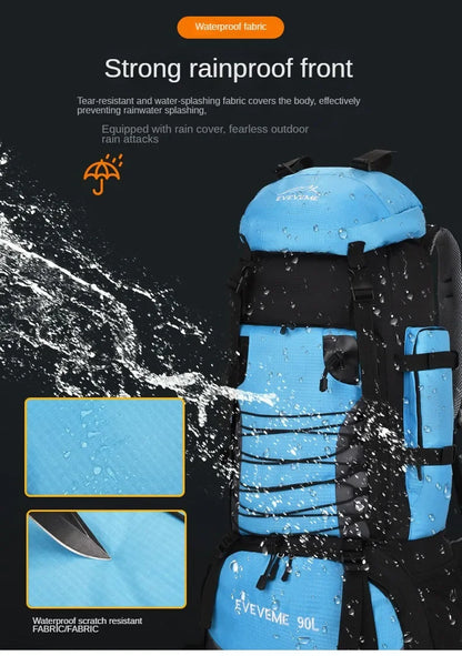90L Large Capacity Travel Backpack Men Women Camping Hiking Climbing Mountaineering Bags Outdoor Sports Shoulder Rucksack