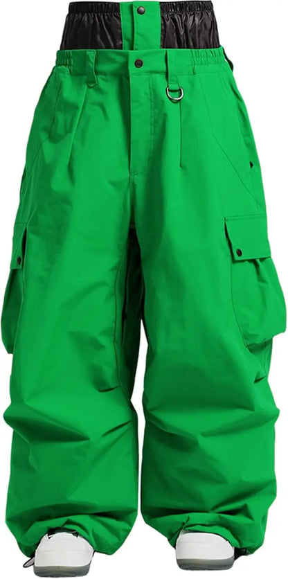 GSOU SNOW Super Baggy Snowboard Pants Men Waterproof Windproof Sports Clothes Insulated Loose Fit Ski Trousers for Cold Weather