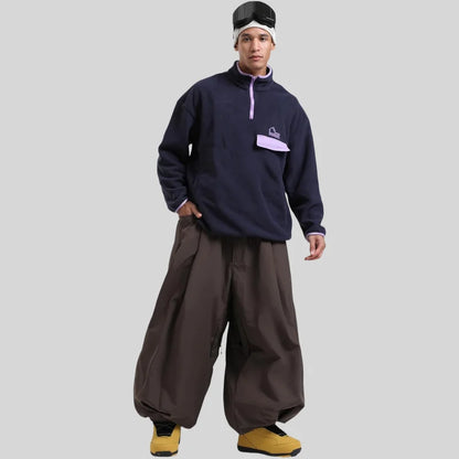 GSOU SNOW Plus Size Winter Ski Trousers Super Baggy Men Snowboard Clothes Women Snow Pants Outdoor Sports Winterproof Breathable