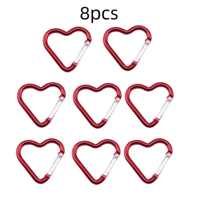 Outdoor Carabiner Heart Shape Keychain Clip Aluminum Alloy Rings Climbing Clips Spring Snap Hook Carabiner Durable