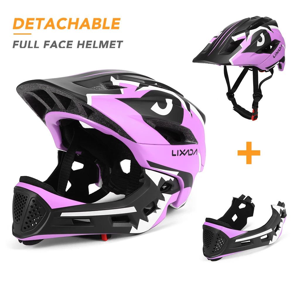 Kids Detachable Full Face Helmet Children Sports Safety Helmet for Cycling Skateboarding Roller Skating
