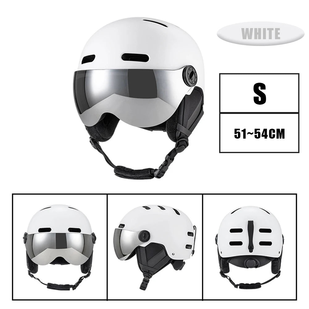 Skiing Helmet Snowboard Helmet With Detachable Glasses Winter Outdoor Sports Ski Helmet Safety Skateboard Skiing Snowboard Snow