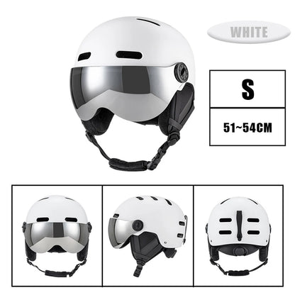 Skiing Helmet Snowboard Helmet With Detachable Glasses Winter Outdoor Sports Ski Helmet Safety Skateboard Skiing Snowboard Snow