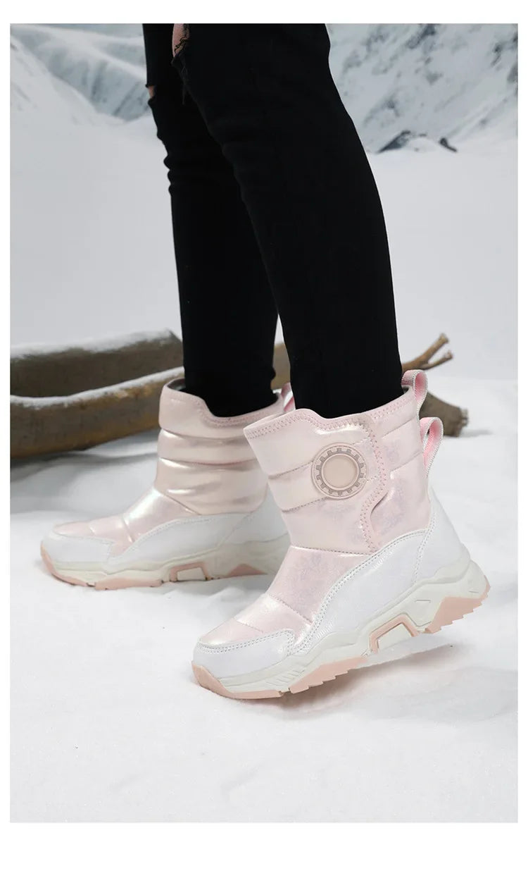 Winter Children's Cotton Shoes Anti-Slip Ice Claw High-Top Waterproof Fleece-Lined Snow Boots for Girls And Boys Hot Sale Of The