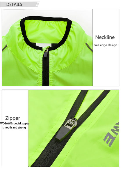 WOSAWE Men Cycling Windbreaker MTB Bicycle Long Sleeve Coat Water Resistant Outdoor Sport Jersey Bike Jacket Cycling Clothing
