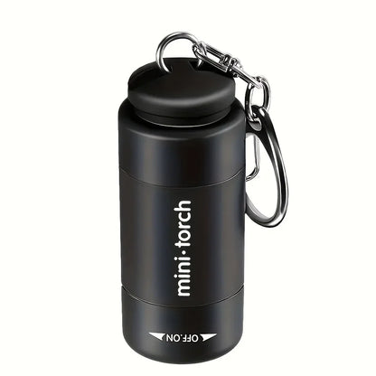 LED Micro Pocket Flashlight Portable USB Rechargeable Keychain Flashlight Waterproof Home Outdoor Hiking Camping Flashlight