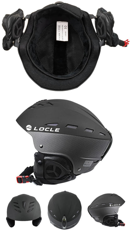 LOCLE Men Skiing Helmet Women Children Boys Girls Ski Helmet Skating Skateboard Snowmobile Motorcycle Helmets Size 52-64cm