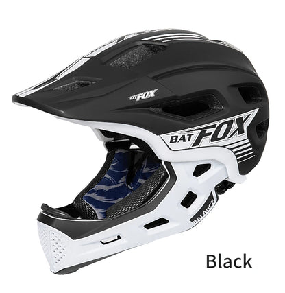 BATFOX Kids Full Face bike helmet Detachable Downhill Children Cycling Motorcycle Skateboard Sports Racing Racing Bicycle helmet