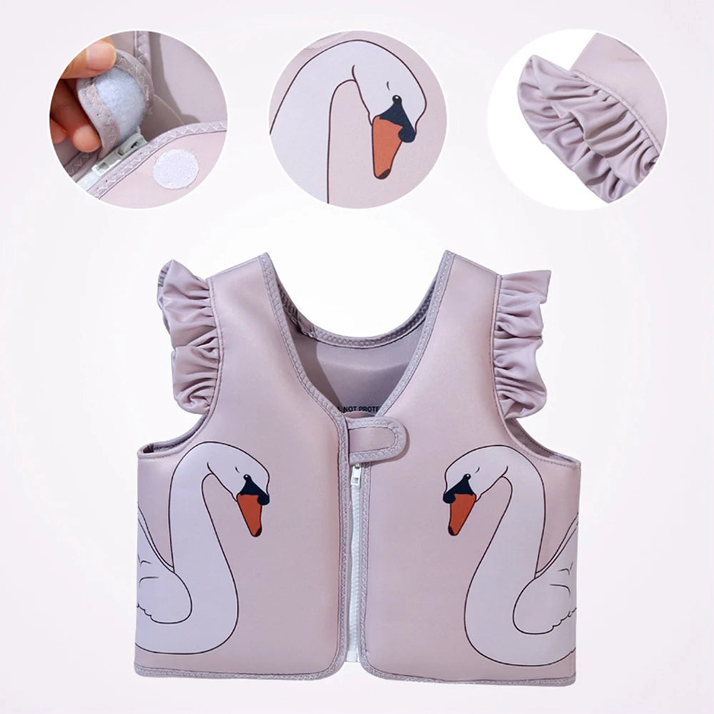Kids Swim Vest Swim Trainer Vest Cute Swimming Aid Buoyancy Clothing Cartoon Floaties Swimsuit Buoyancy Swimwear for Boys Girls