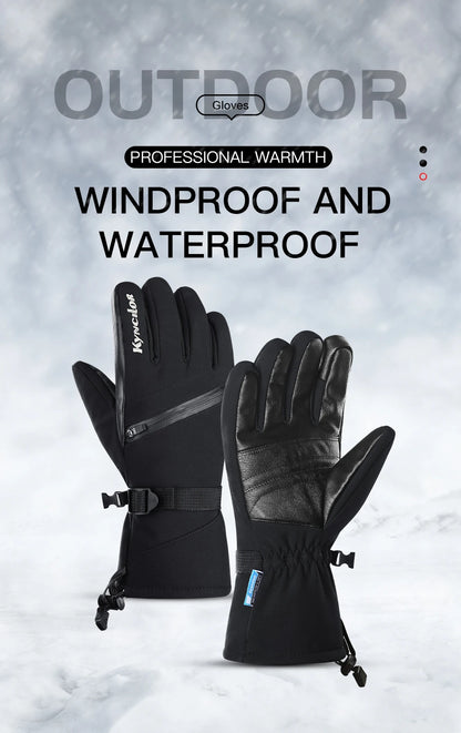 Winter Outdoor Snowy Cycling Skiing Sports Mountaineering Warm Windproof Waterproof Durable Waterproof Ski Thick Gloves
