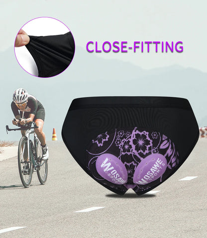 WOSAWE Women Cycling Underwear 3D Padded Shockproof Mountain MTB Bicycle Shorts Riding Bike Sport Underwear Tights Shorts