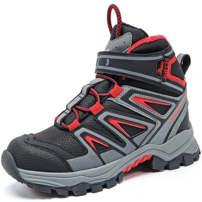 Kids Hiking Boots Boys Girls Outdoor Walking Climbing Sneaker Comfortable Snow Shoes Hiker Boot Antiskid Steel Buckle Sole