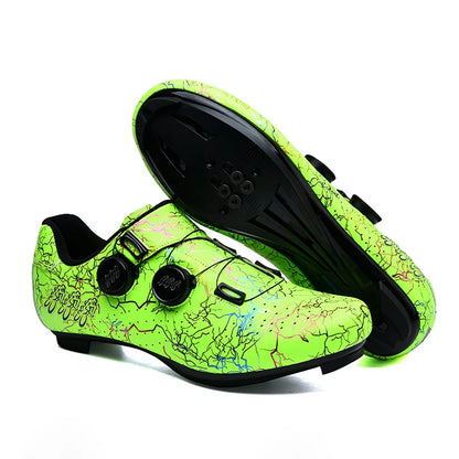 New Professional Cycling Shoes Men Locking Booster Shoes Breathable Double Knob Buckle Women SPD Hard-Soled Road Cycling Shoes