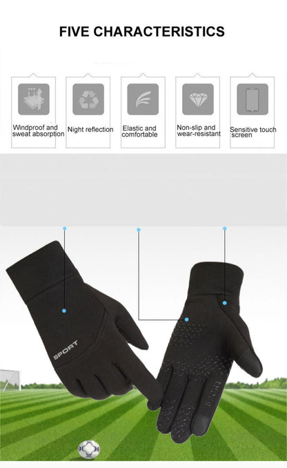 LOOGDEEL Skiing Gloves Waterproof Windproof Winter Cycling Running Ski Warmth Sports Gloves Touch Screen Full Fingers Non-Slip