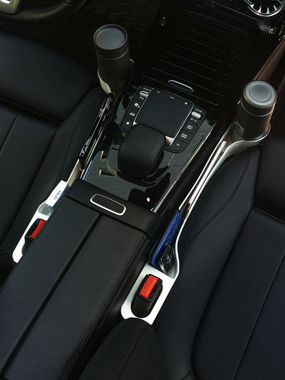 Car Seat Gap Filler Organizer- Upgrade Car Side Seat Gap Filler with Cup Holder and Phone Holder- Car Seat Gap Organizer 2 Pack