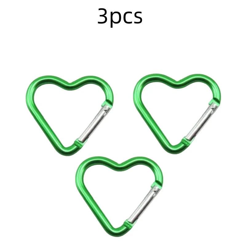Outdoor Carabiner Heart Shape Keychain Clip Aluminum Alloy Rings Climbing Clips Spring Snap Hook Carabiner Durable