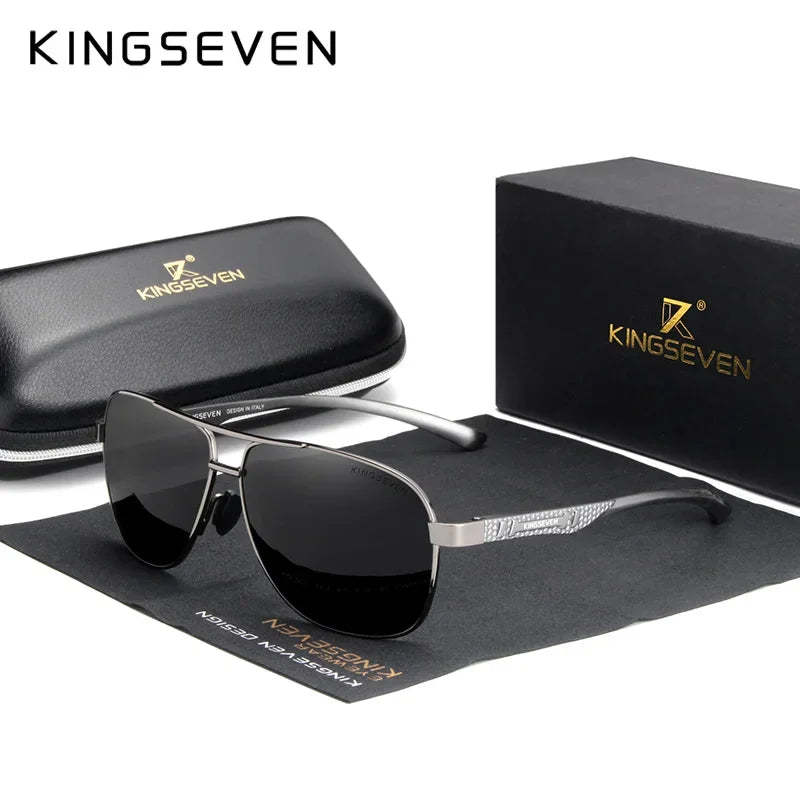 Polarized Aluminum Sunglasses Men - UV400 HD Pilot Eyewear with Night Vision Technology