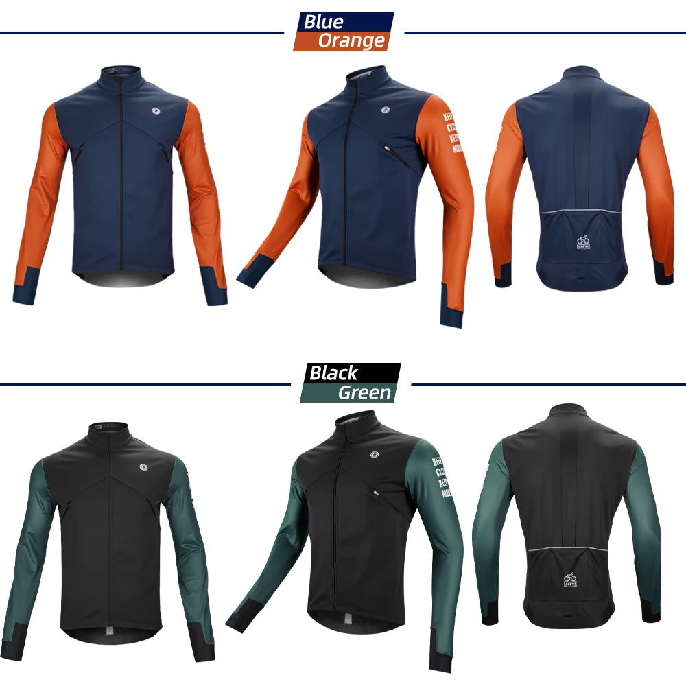 DAREVIE Cycling Men's Jacket WindProof Fleece Pro Cycling Jackets Longsleeve Warm Soft Brushed Pro Breathable Bicycle Clothing