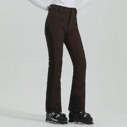 Ladies High Elasticity Skiing Pants Women Slim Winter Trousers 2025 Alpine Sport Ski Pants Outdoor Warm Waterproof Snow Clothes