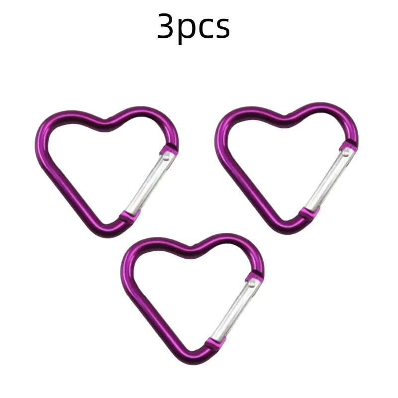 Outdoor Carabiner Heart Shape Keychain Clip Aluminum Alloy Rings Climbing Clips Spring Snap Hook Carabiner Durable