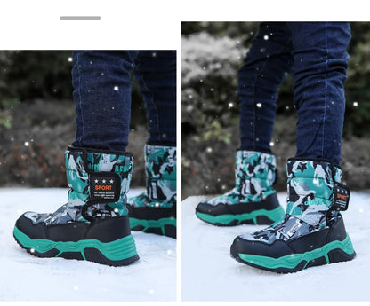 New Cute Winter Girl's Nonslip Snow Boots Kids Mountaineering Skiing Warm Felt Boots School Outdoor Activities Eur Size 31-39