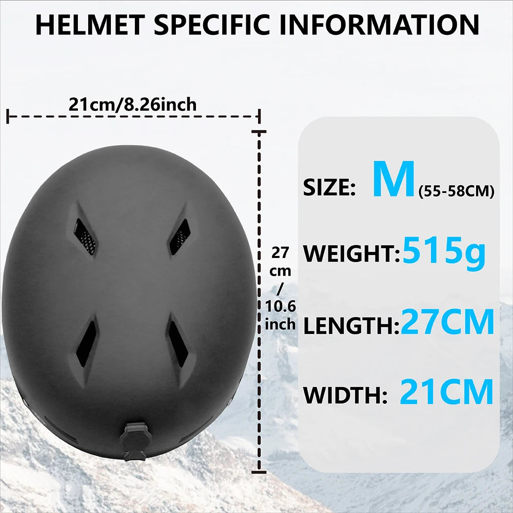 SMITHDRIFT Unisex Ski Helmet Half-covered Skiing Snowboard Winter Sports Helmet Snow Skating Integrally-Molded Helmet  Youth