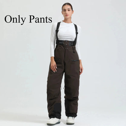 New Unisex Ski Pants Women Windproof Waterproof Snow Strides Warm Breathable Thickened Winter Outdoor Snowboarding Trousers