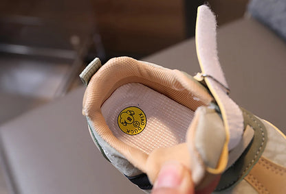 PU Leather Children Shoes Designers Kid's Sneakers Ergonomics Soft-soled Girl's Sneakers Anti-slippery Sport Shoes Toddler Shoes