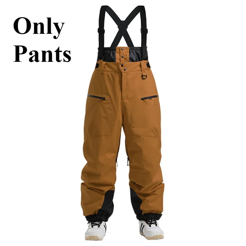 Loose Windproof Skiing Pants Thickening Warm Ski Overalls Men Winter New Snow Clothes Waterproof Pant Outdoor Snowboard Trousers