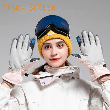 1 Pair Ski Gloves Waterproof aAnd Windproof - Thickened Warm Snow Gloves, Snowboard  Touch Screen Cycling WinterGloves
