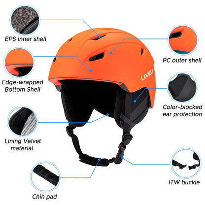 Integrated Warm Ski Helmet Adjustable Lightweight Comfortable Snowboard Helmet