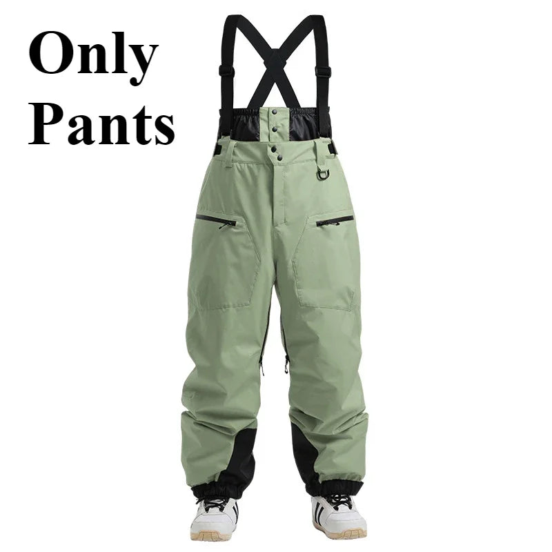 Loose Windproof Skiing Pants Thickening Warm Ski Overalls Men Winter New Snow Clothes Waterproof Pant Outdoor Snowboard Trousers