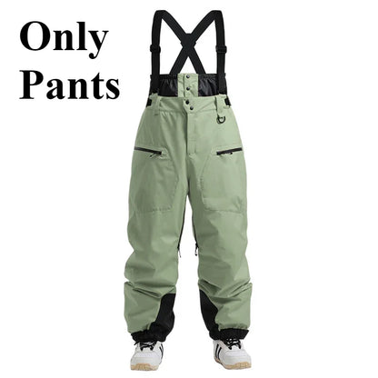 Loose Windproof Skiing Pants Thickening Warm Ski Overalls Men Winter New Snow Clothes Waterproof Pant Outdoor Snowboard Trousers