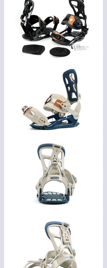 LILKINGS L1 Snowboard Bindings Quick Step-in SP System EVA Shock Absorption Leather Straps for Beginner Intermediate Riders