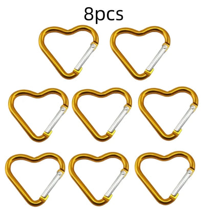 Outdoor Carabiner Heart Shape Keychain Clip Aluminum Alloy Rings Climbing Clips Spring Snap Hook Carabiner Durable