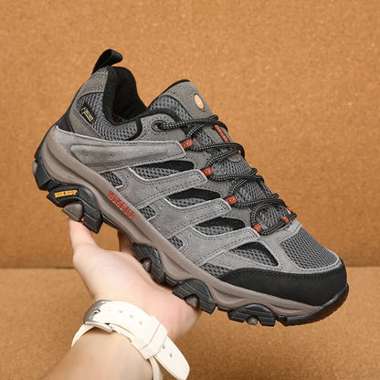HIKEUP Hiking Shoes Men Designer Climbing Trekking Sneakers for Men Leather Outdoor Sports Work Man Shoes Run Shoes