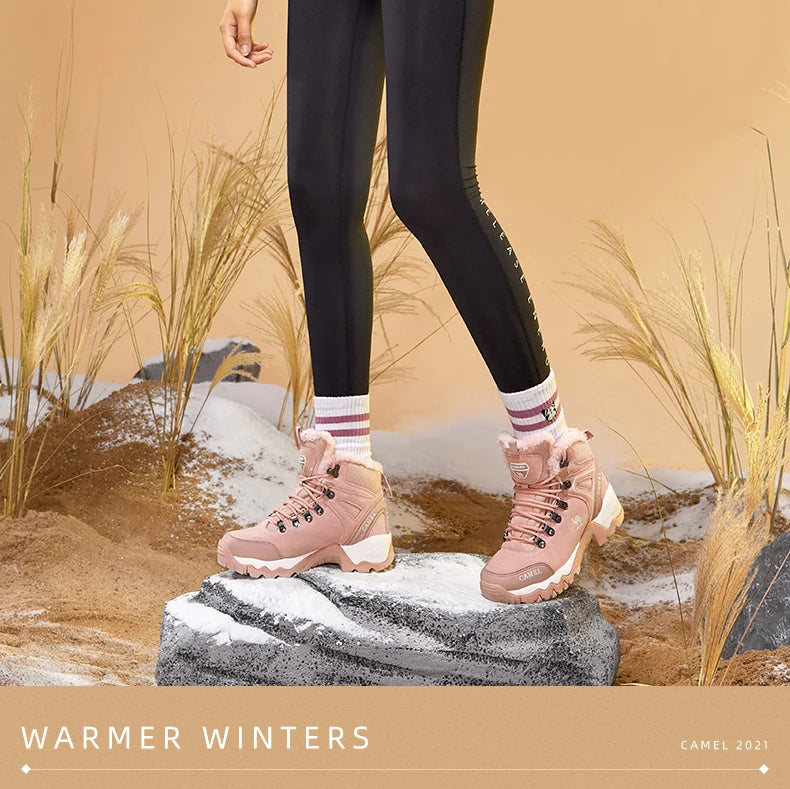 GOLDEN CAMEL Waterproof Hiking Shoes Military Hiking Boots High Top Trekking Shoes for Women 2024 Autumn Non-slip Wear-resistant
