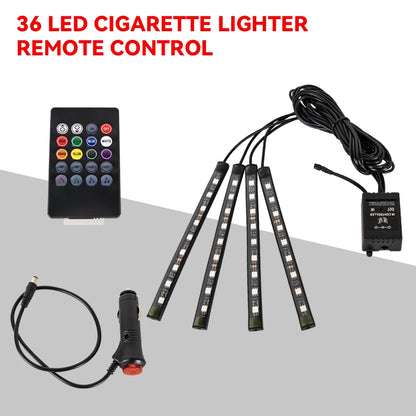 RGB Automotive Atmosphere Decorative Lamp Led Interior Light Strip Car Foot Ambient Lights with USB Cigarette with Remote Voice
