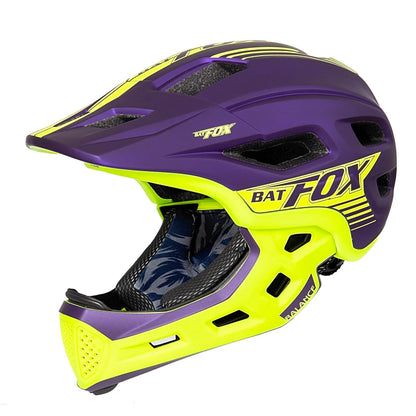 BATFOX Kids Full Face bike helmet Detachable Downhill Children Cycling Motorcycle Skateboard Sports Racing Racing Bicycle helmet