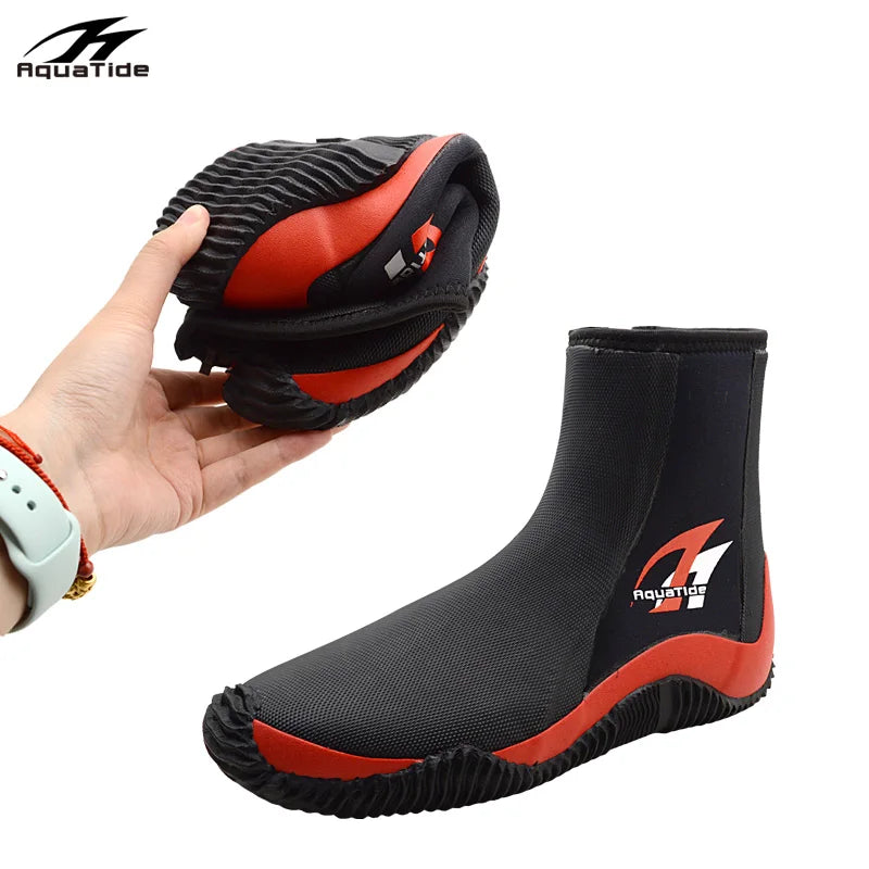 1 Pair 5MM Neoprene Diving Boots High Elastic Scuba Soft Shoes For Beach Snorkeling Surfing Kayaking Vulcanized Rubber Upper