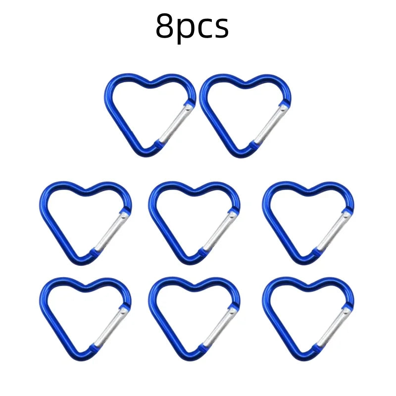 Outdoor Carabiner Heart Shape Keychain Clip Aluminum Alloy Rings Climbing Clips Spring Snap Hook Carabiner Durable