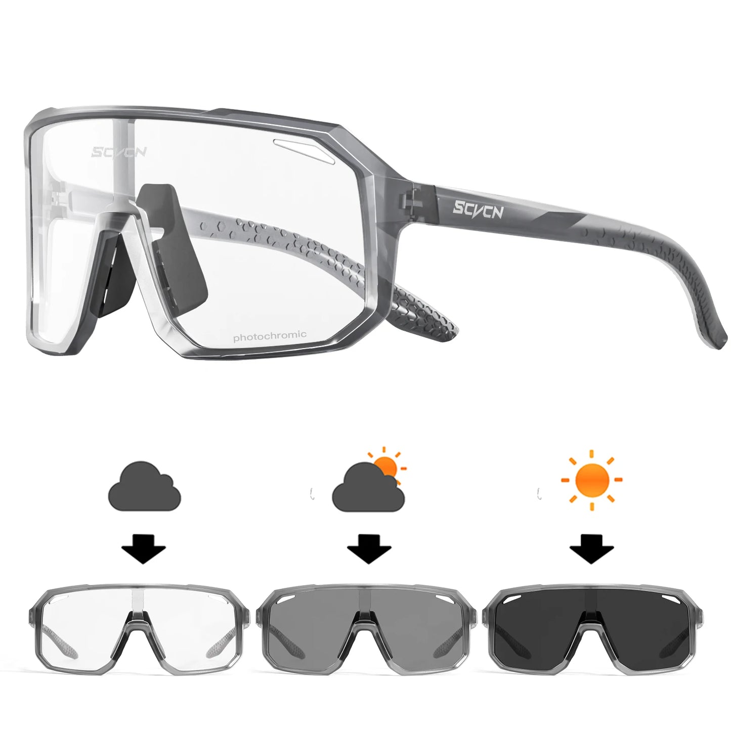 UV400 Photochromic Cycling Glasses - Color-Changing Sunglasses for Men Women Mountain Biking
