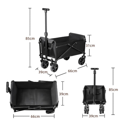Foldable Portable Picnic Outdoor Camping Cart Heavy Duty Folding Utility Cart Shopping Beach Collapsible Folding Utility Cart