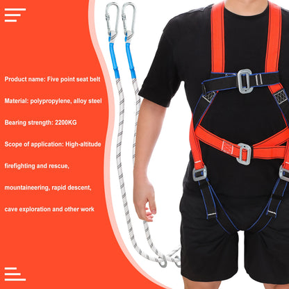 Safety Harness with 2M Safety Rope Belt Carabiner Outdoor Climbing Harness