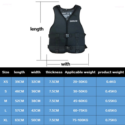 New Life Jacket Neoprene Safety Life Vest Water Sports Fishing Kayaking Boating Swimming Drifting Safety Vest for Adult Children