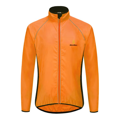 WOSAWE Men Windproof Waterproof Reflective Cycling Jacket MTB Bicycle Long Sleeve Windbreaker Sleeveless Vest Bike Coat Jersey