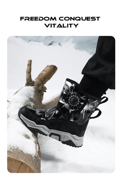 Winter Children's Cotton Shoes Anti-Slip Ice Claw High-Top Waterproof Fleece-Lined Snow Boots for Girls And Boys Hot Sale Of The