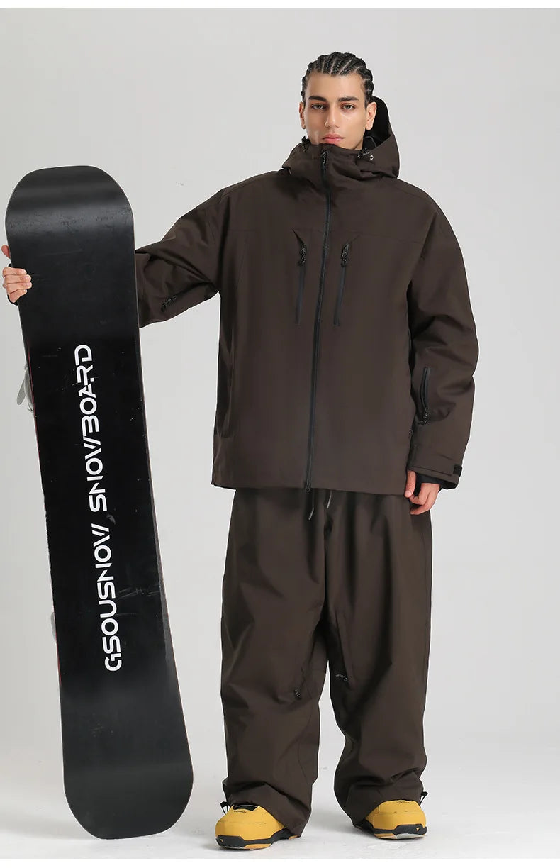New Men Ski Jacket Waterproof Windproof Warm Breathable Snowboarding Coat 2025 Winter Sports Unisex Polyester Skiing Top Outdoor