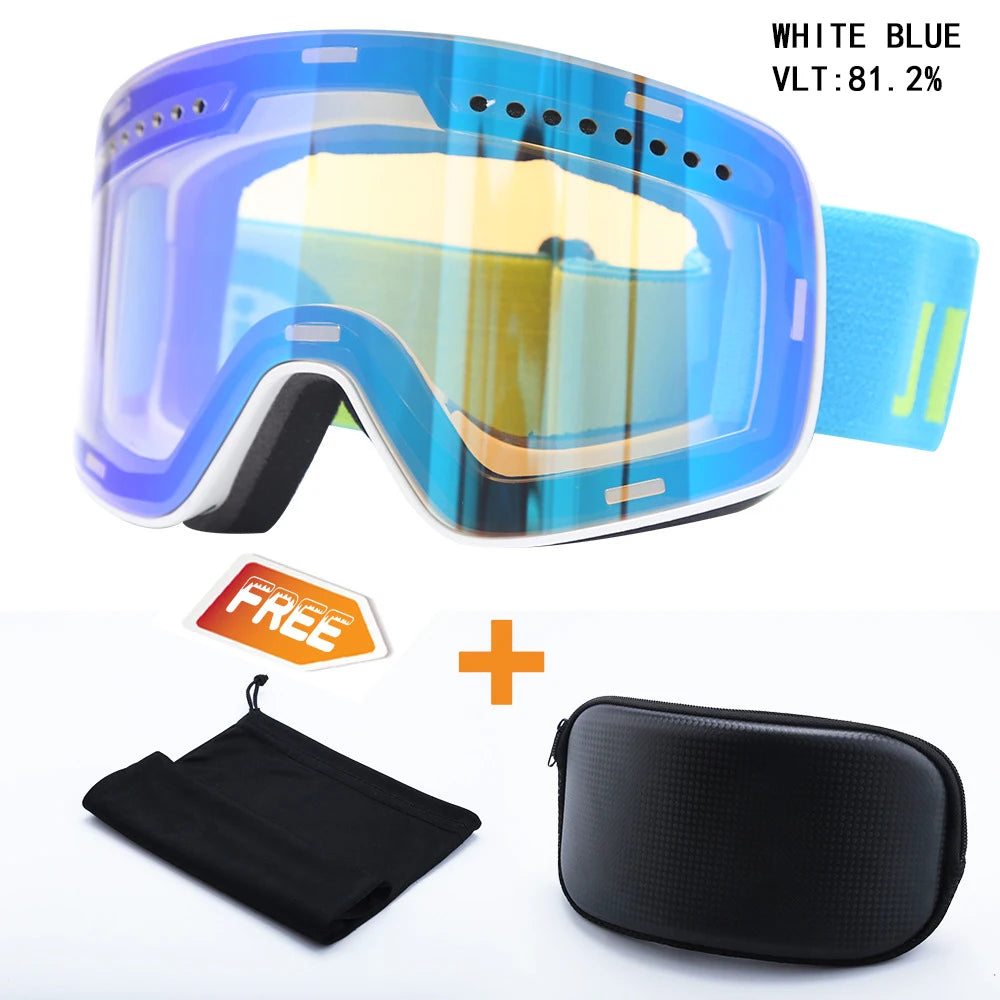 Magnetic Ski Goggles Lens Double Layer Skiing Anti-fog UV400 Snowboard Goggles Men Women Ski Glasses Eyewear