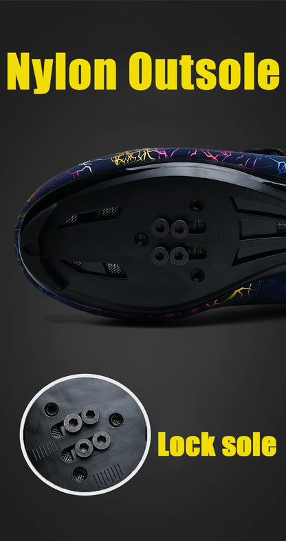 New Professional Cycling Shoes Men Locking Booster Shoes Breathable Double Knob Buckle Women SPD Hard-Soled Road Cycling Shoes